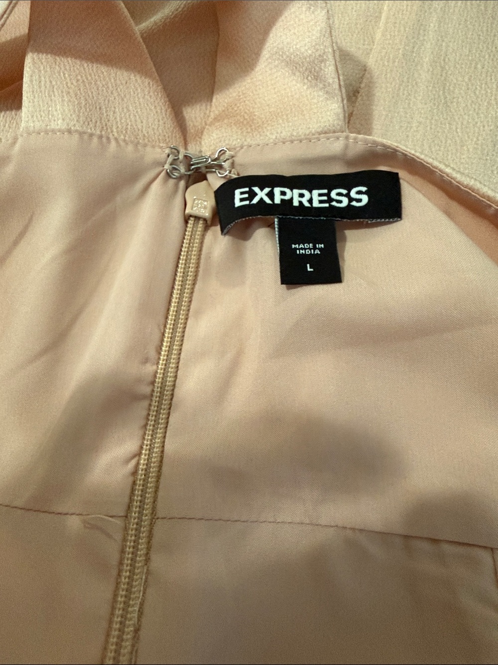 Express Blush Pink Satin Halter cut out Midi Dress - Picture 6 of 7